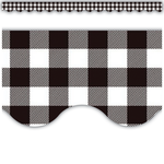 TEACHER CREATED RESOURCES Black and White Gingham Scalloped Border Trim