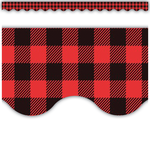 TEACHER CREATED RESOURCES Red and Black Gingham Scalloped Border Trim