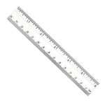 Clear Plastic 6 In Ruler Inches / Metric