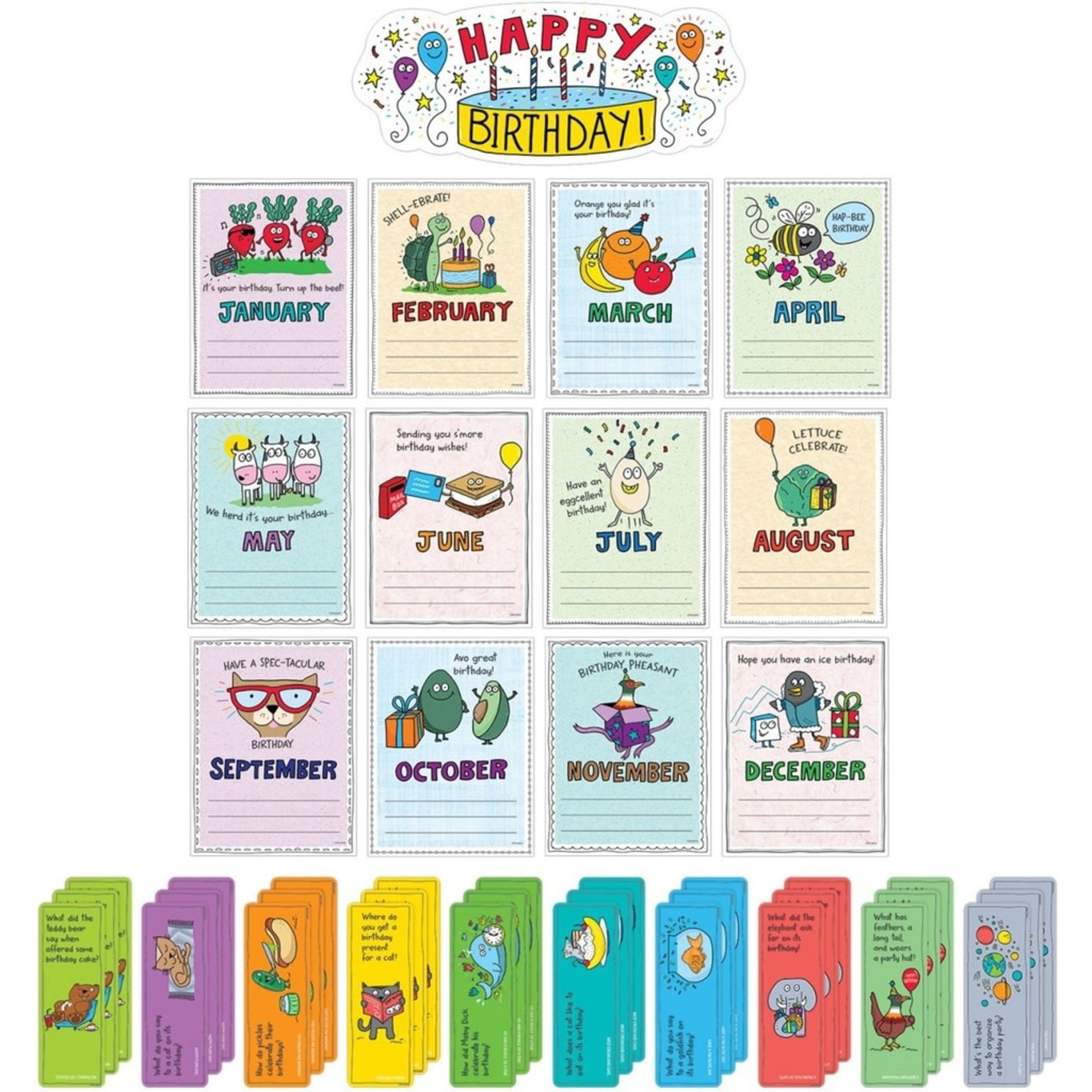 CREATIVE TEACHING PRESS So Much Pun Happy Birthday Bulletin Board Set