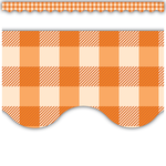 TEACHER CREATED RESOURCES Orange Gingham Scalloped Border Trim