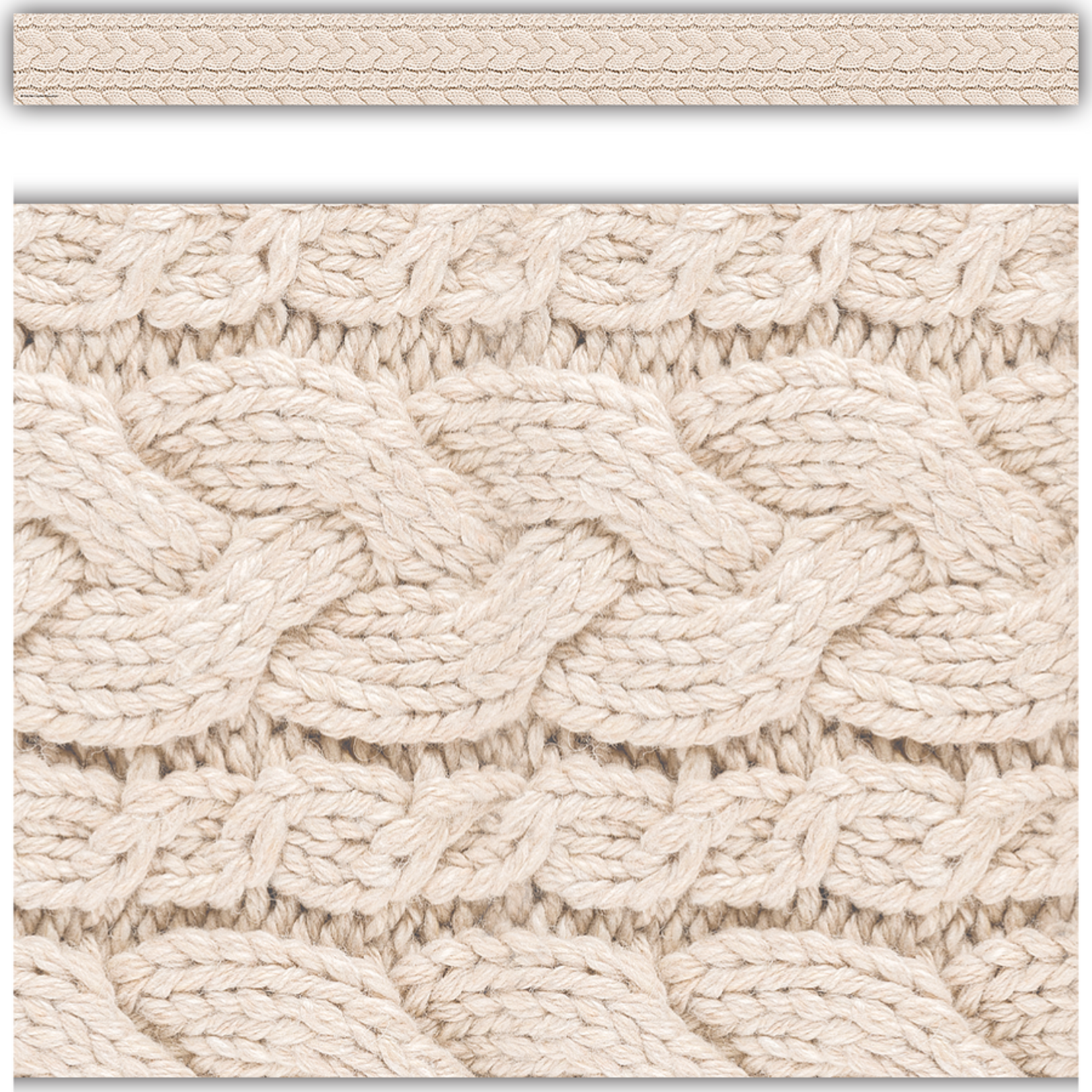 TEACHER CREATED RESOURCES Cable Knit Sweater Straight Border Trim
