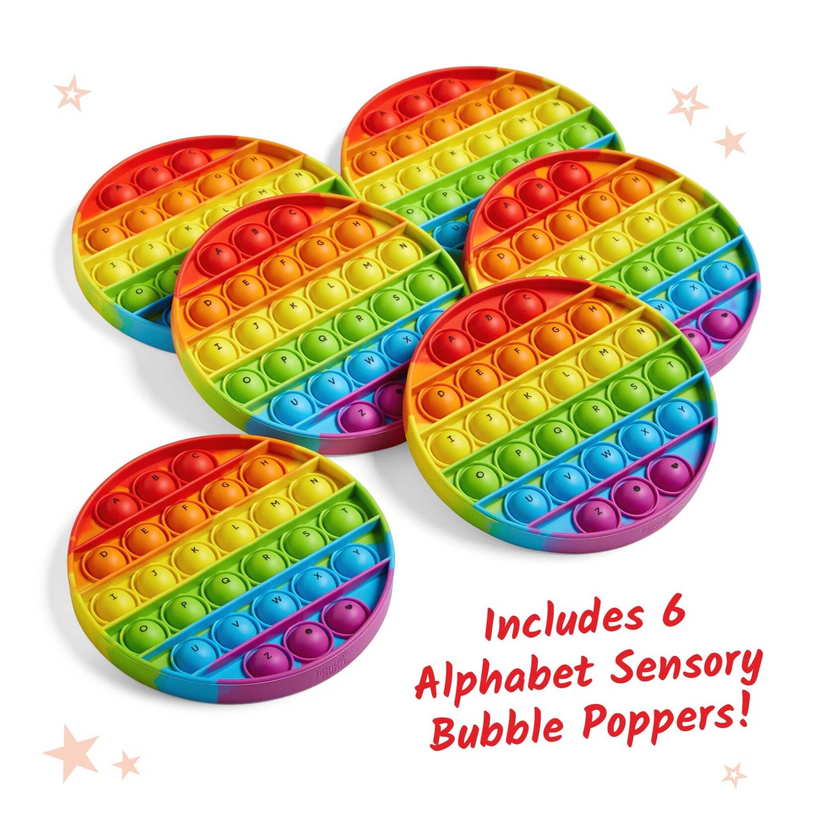 Alphabet Sensory Bubble Poppers, Set of 6