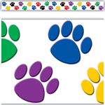 TEACHER CREATED RESOURCES Colorful Paw Prints Straight Border Trim