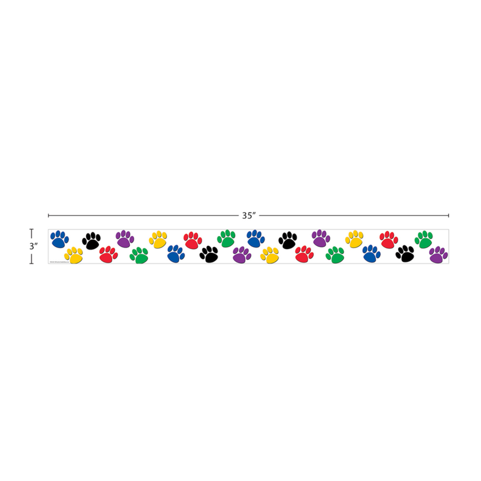 TEACHER CREATED RESOURCES Colorful Paw Prints Straight Border Trim