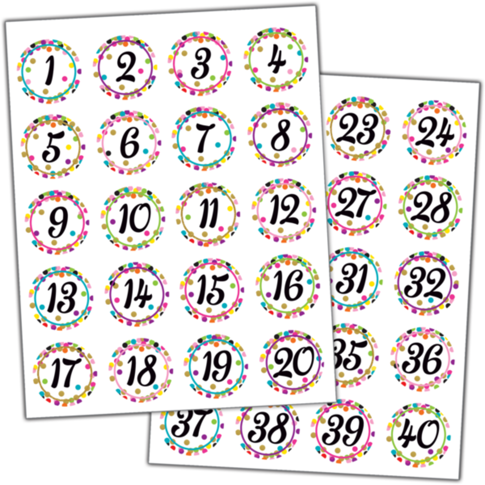 TEACHER CREATED RESOURCES Confetti Numbers Stickers