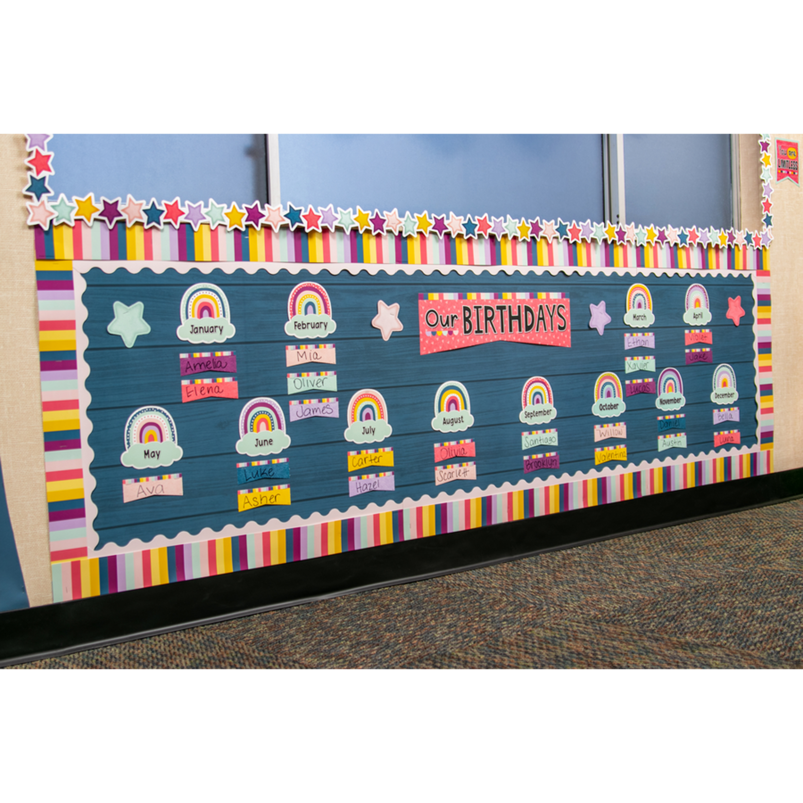 TEACHER CREATED RESOURCES Oh Happy Day Stripes Straight Border Trim