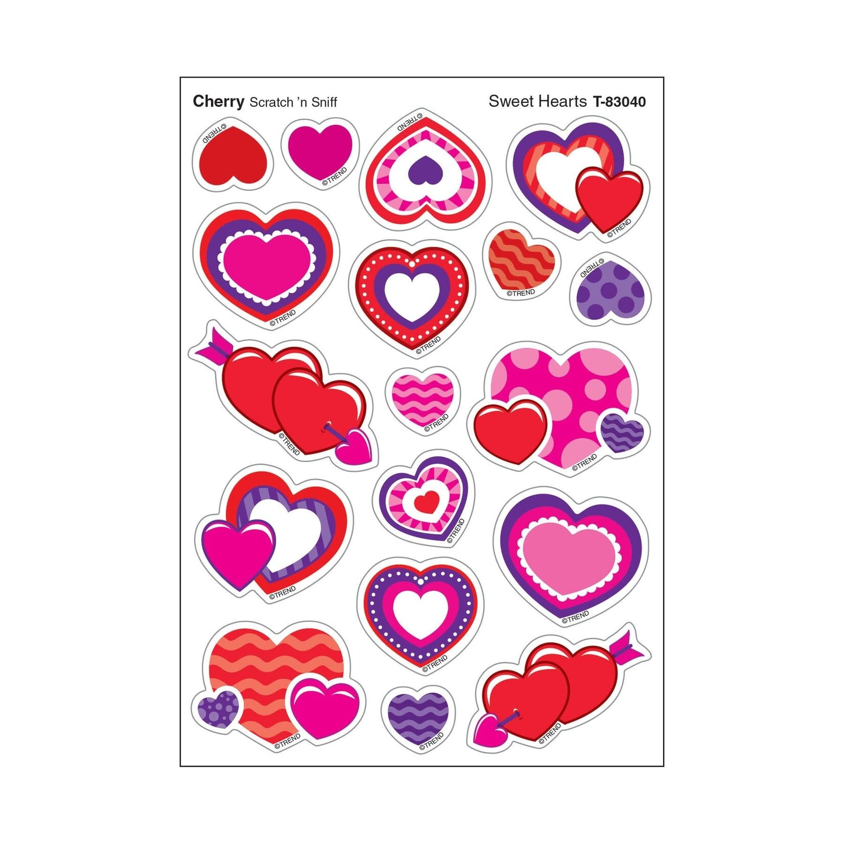 TREND ENTERPRISES INC Sweet Hearts, Cherry scent Scratch 'n Sniff Stinky Stickers – Mixed Shapes