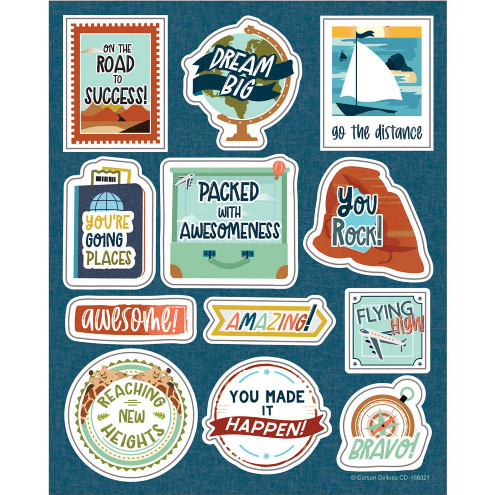 CARSON DELLOSA PUBLISHING CO Let's Explore Motivational Stickers