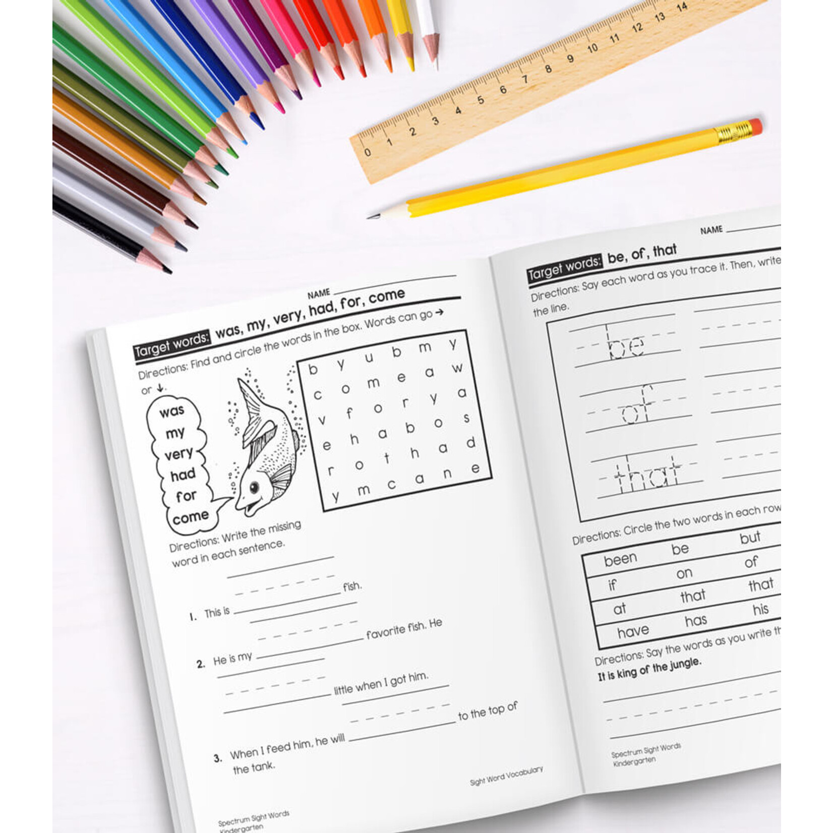 CARSON DELLOSA PUBLISHING CO Spectrum Sight Words Workbook Grade K