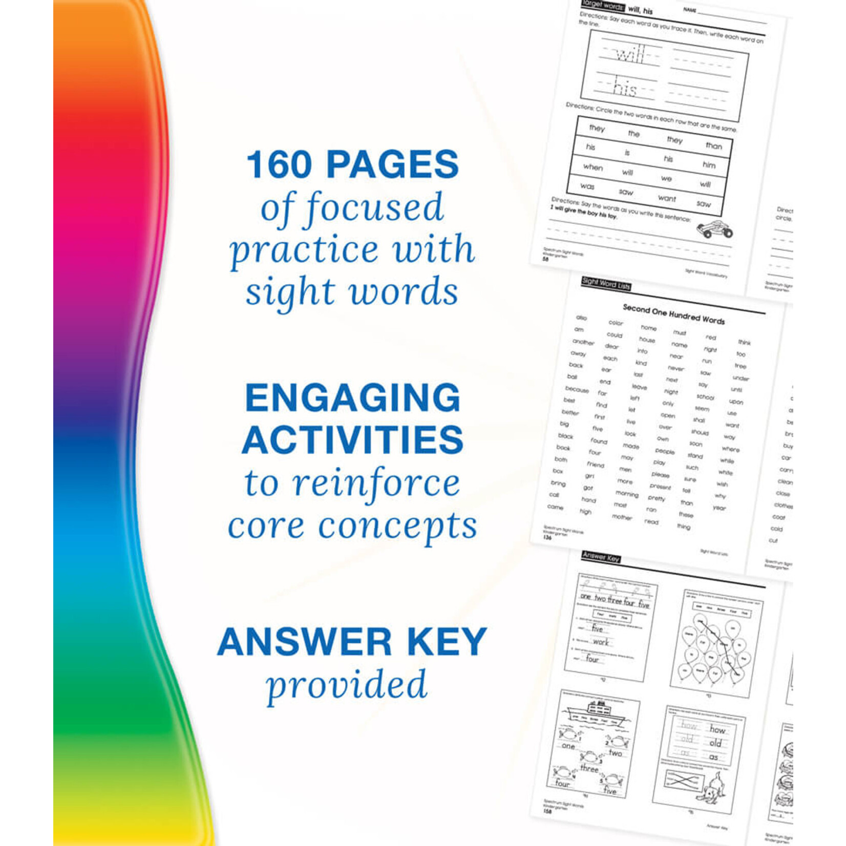CARSON DELLOSA PUBLISHING CO Spectrum Sight Words Workbook Grade K