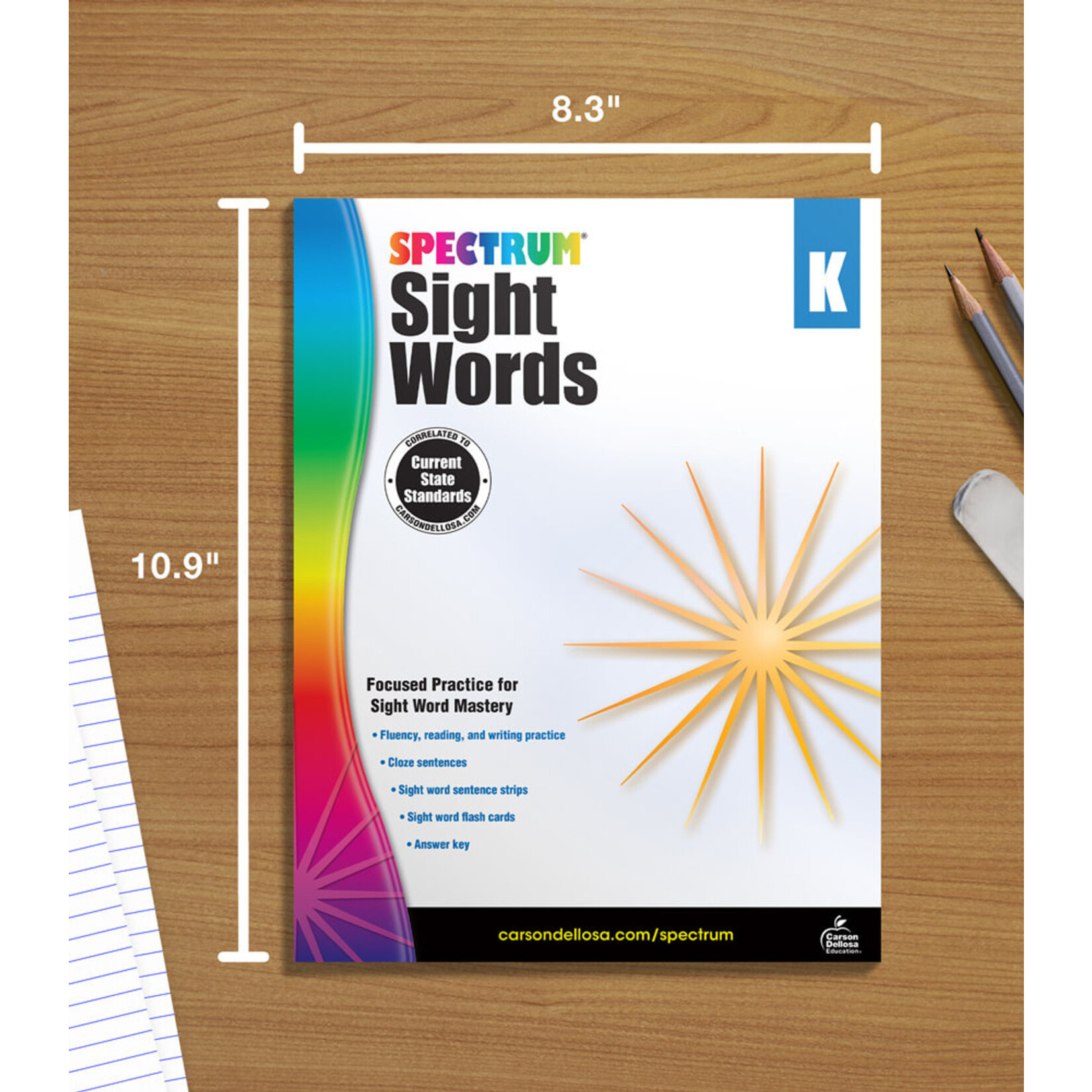 CARSON DELLOSA PUBLISHING CO Spectrum Sight Words Workbook Grade K
