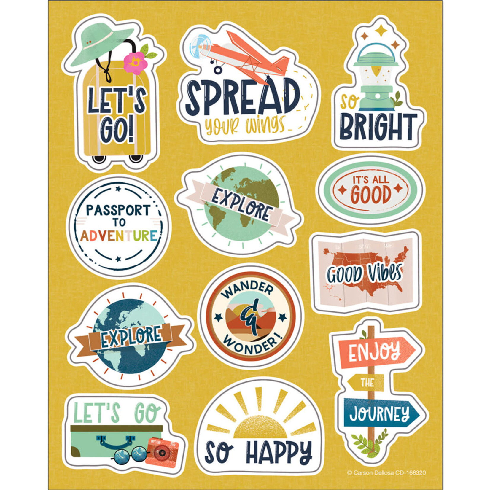 CARSON DELLOSA PUBLISHING CO Let's Explore Think Positive Motivational Stickers