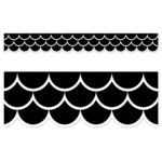 CREATIVE TEACHING PRESS Black Scallops EZ Borders