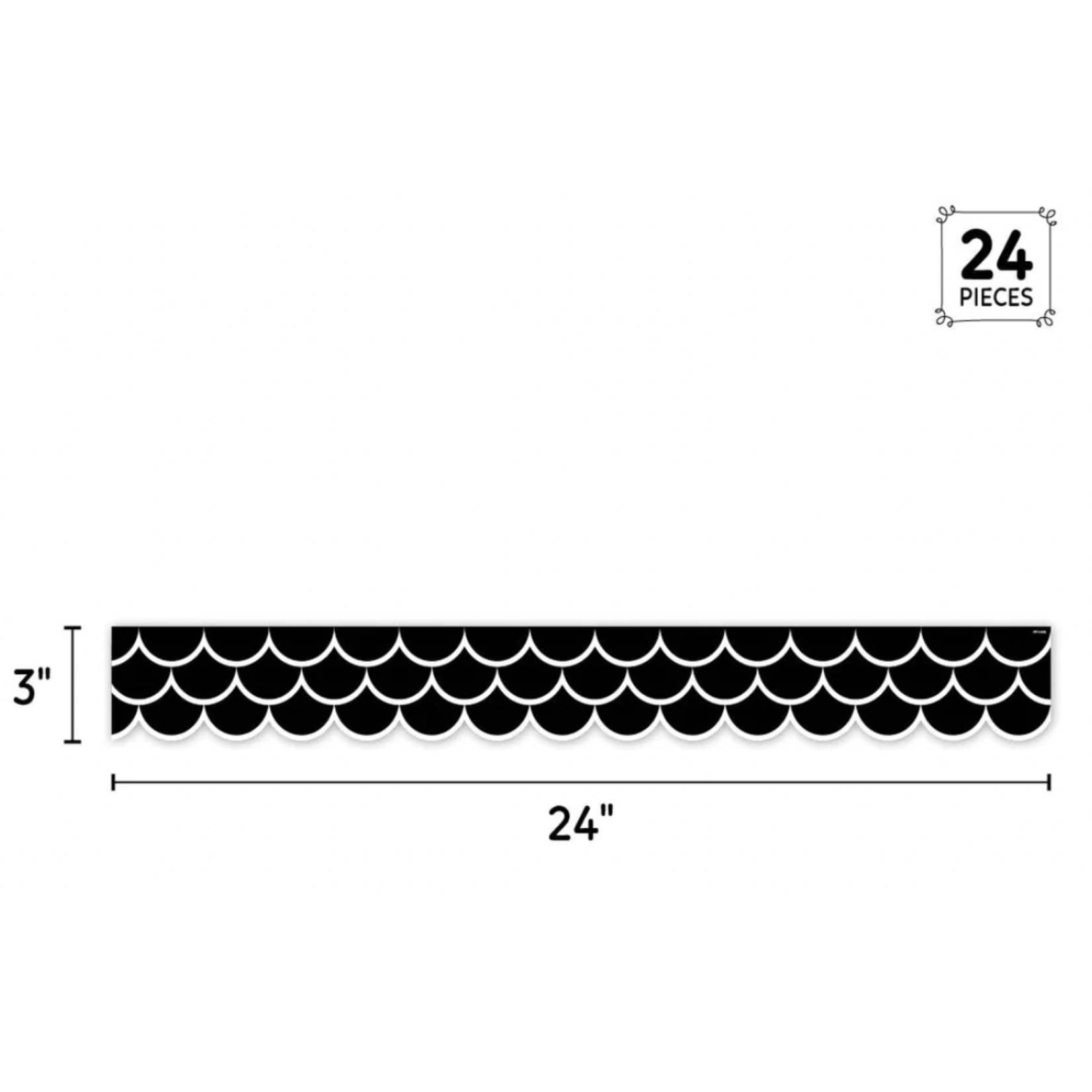CREATIVE TEACHING PRESS Black Scallops EZ Borders