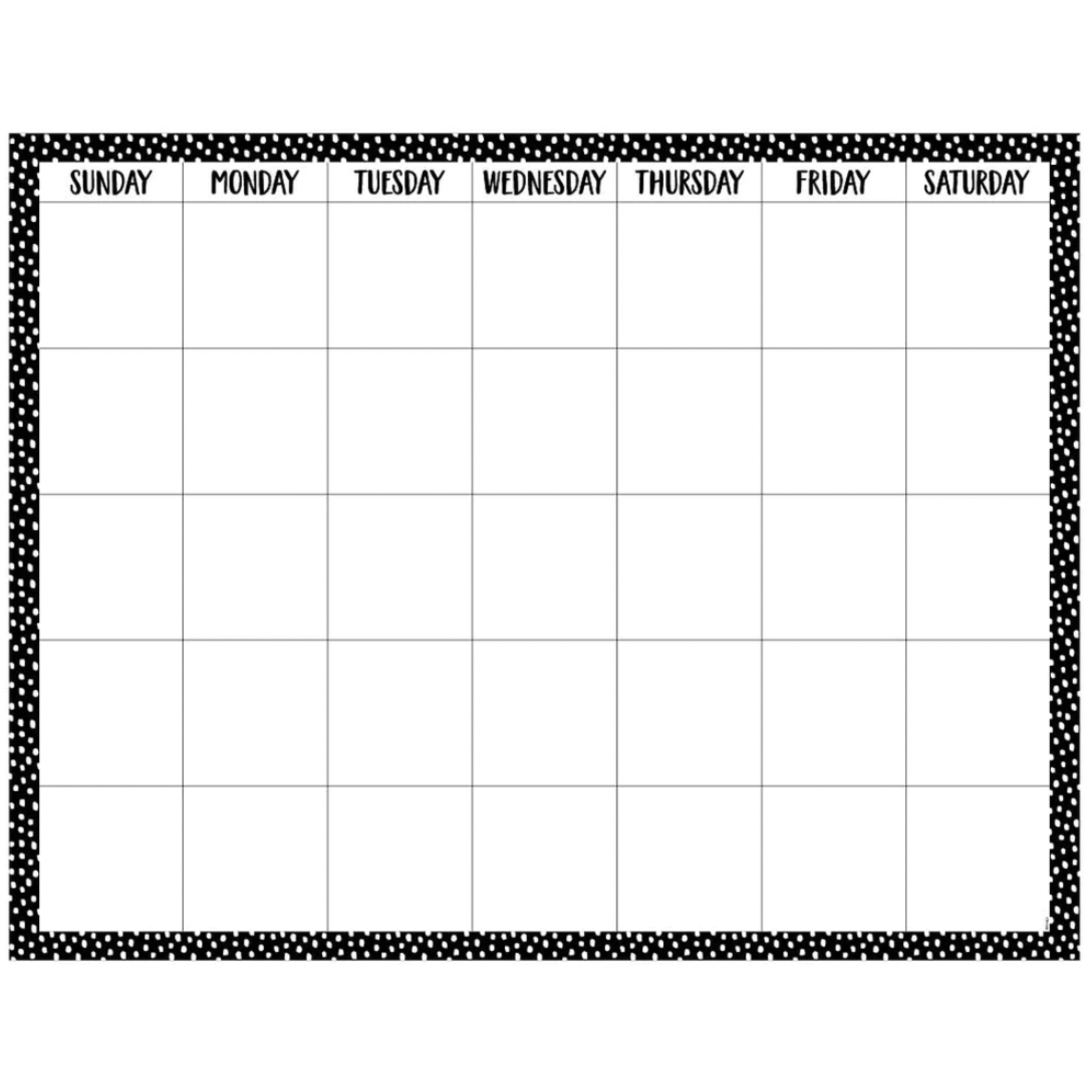CREATIVE TEACHING PRESS Messy Dots on Black Calendar Chart