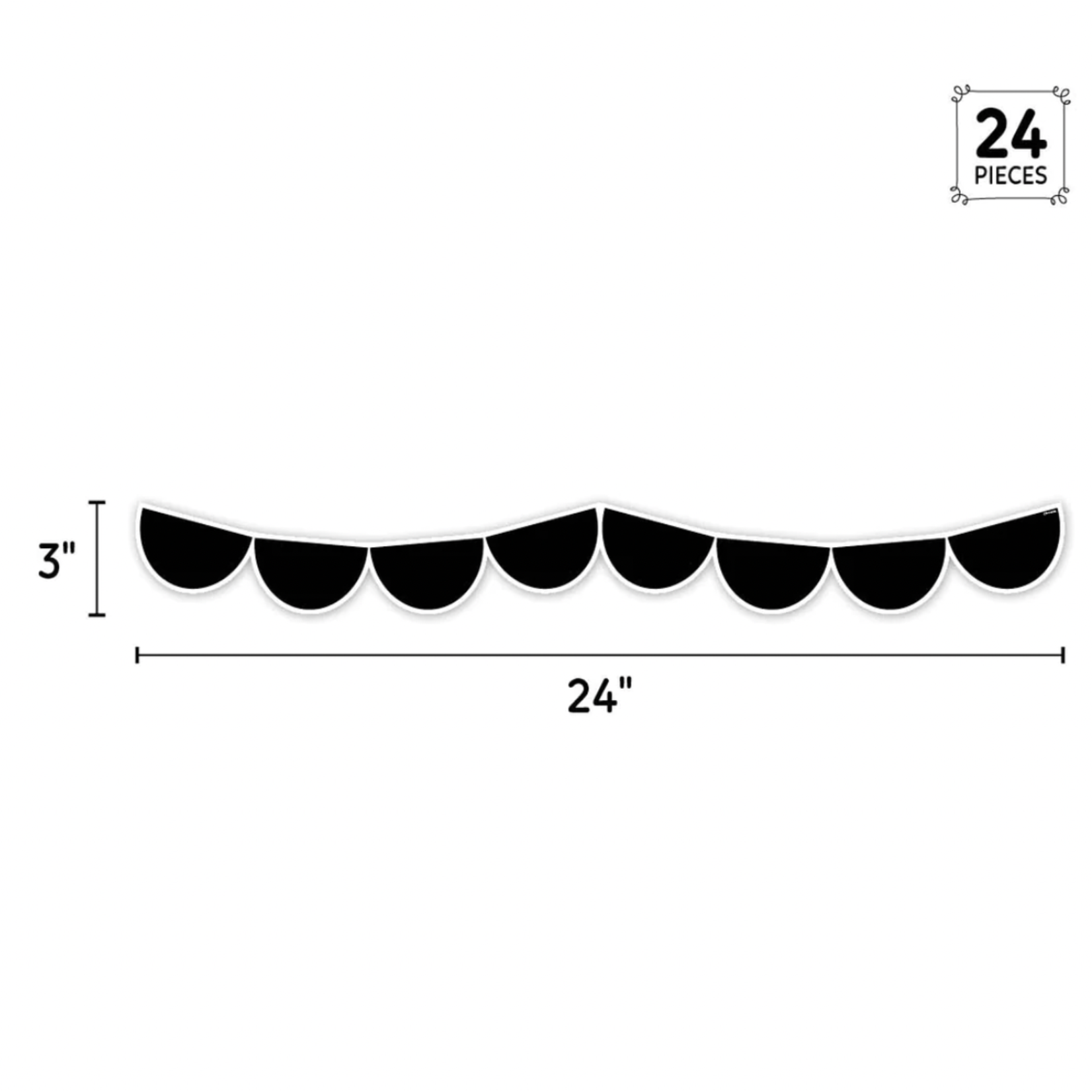 CREATIVE TEACHING PRESS Black Half-dots EZ Borders
