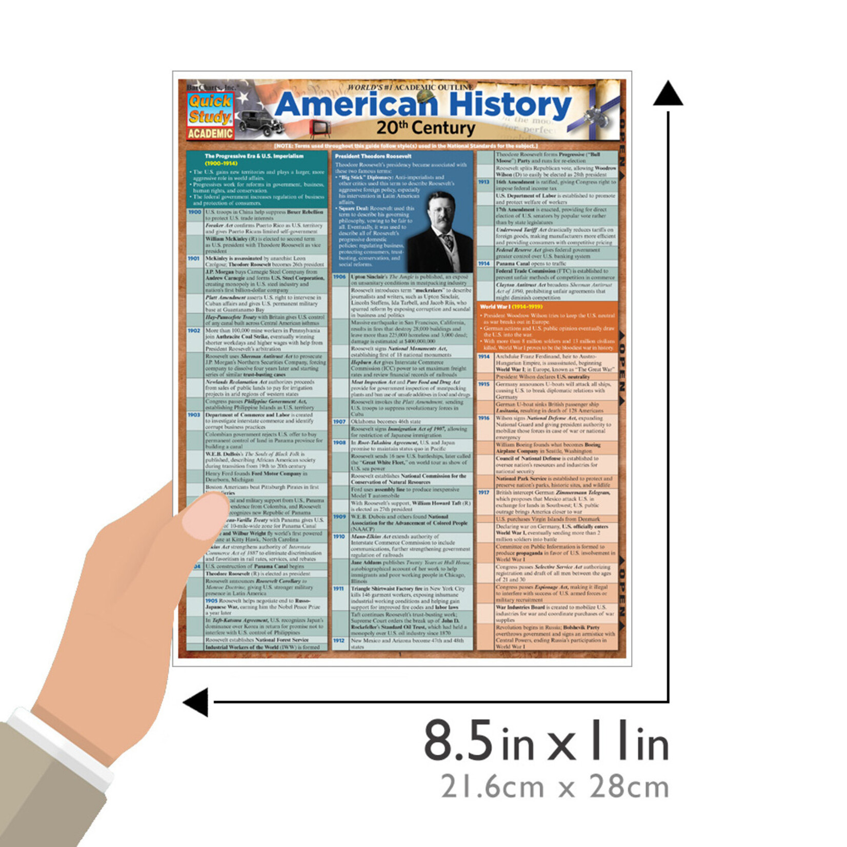 BAR CHARTS QuickStudy | American History: 20th Century Laminated Study Guide