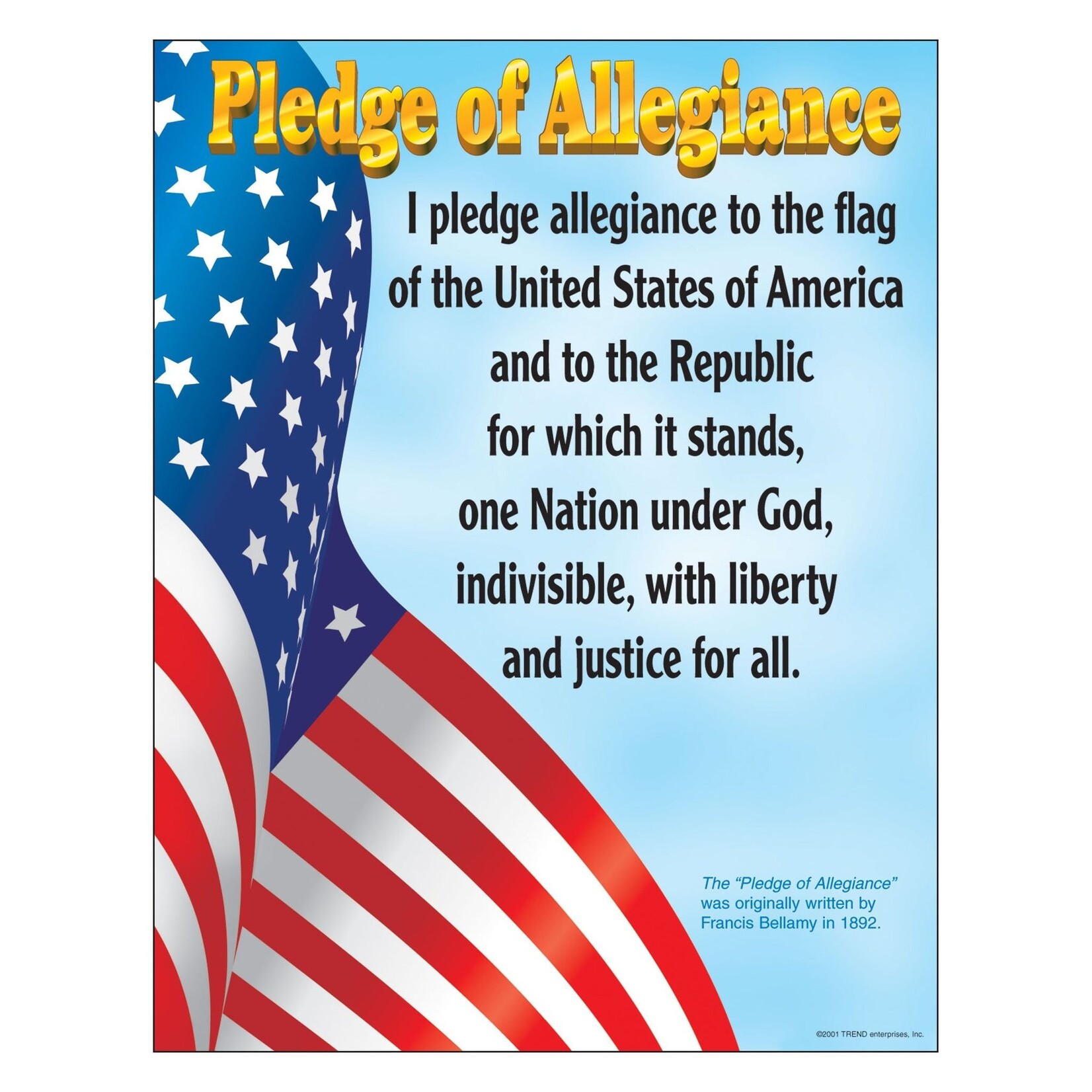 TREND ENTERPRISES INC Pledge of Allegiance Learning Chart