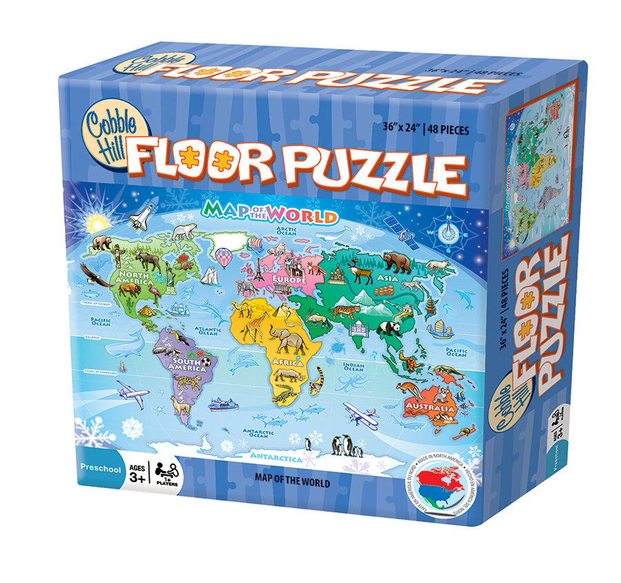 Printable Map Of The World Floor Puzzle