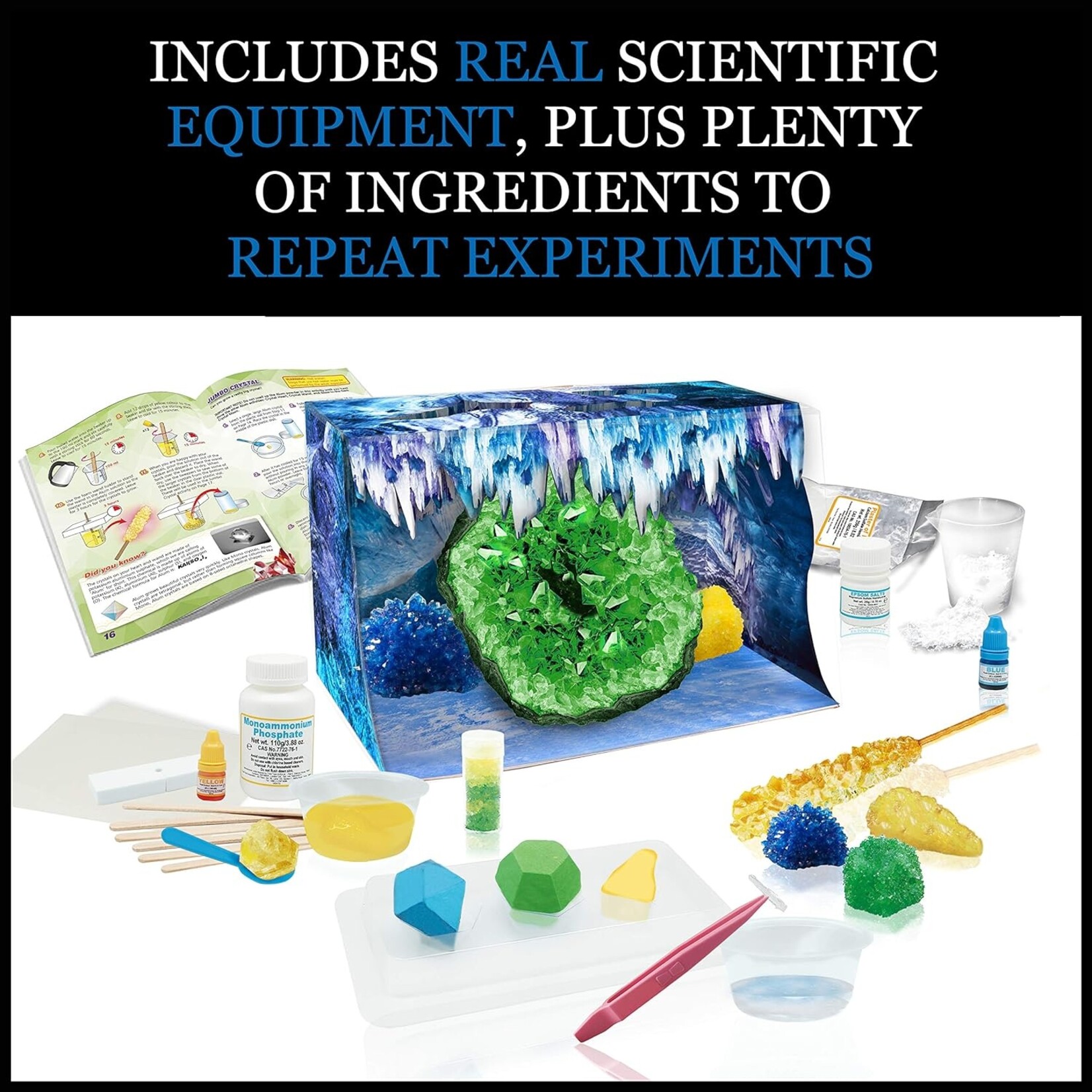 WILD ENVIRONMENTAL SCIENCE Wild Environmental Science: Crystal Growing Caves & Geodes Chemical Set