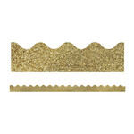 CARSON DELLOSA PUBLISHING CO Gold Glitter Scalloped Bulletin Board Borders