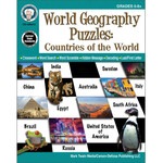 CARSON DELLOSA PUBLISHING CO World Geography Puzzles: Countries of the World Workbook Grade 5-12