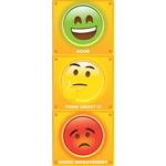ASHLEY INCORPORATED Smart Poly® Clip Chart With Grommett 9" X 24", Stop Light Personal Behavior