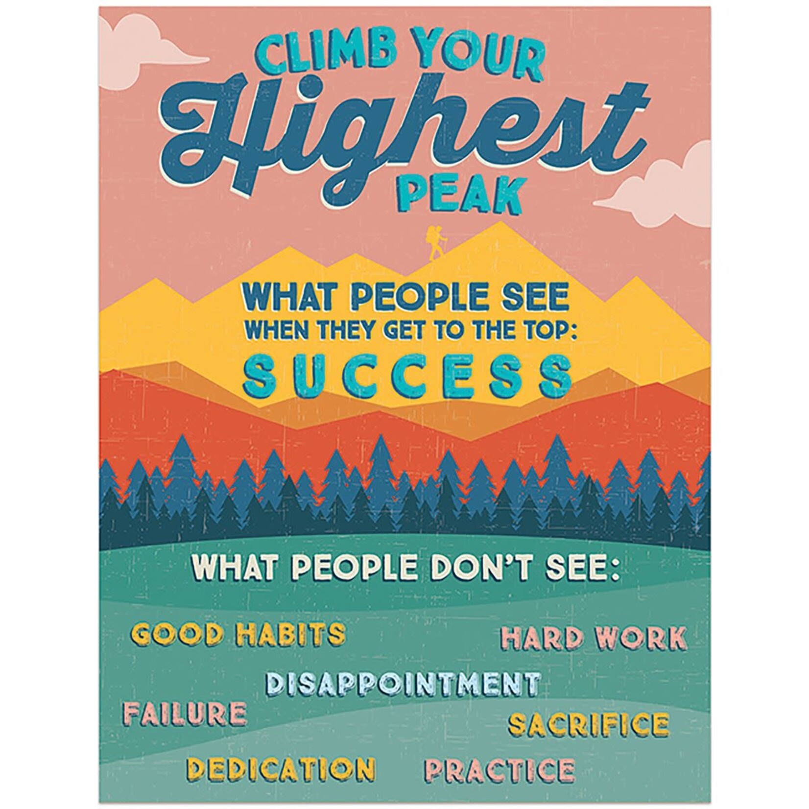 Adventurer Climb Highest Peak Chart 17" X 22"