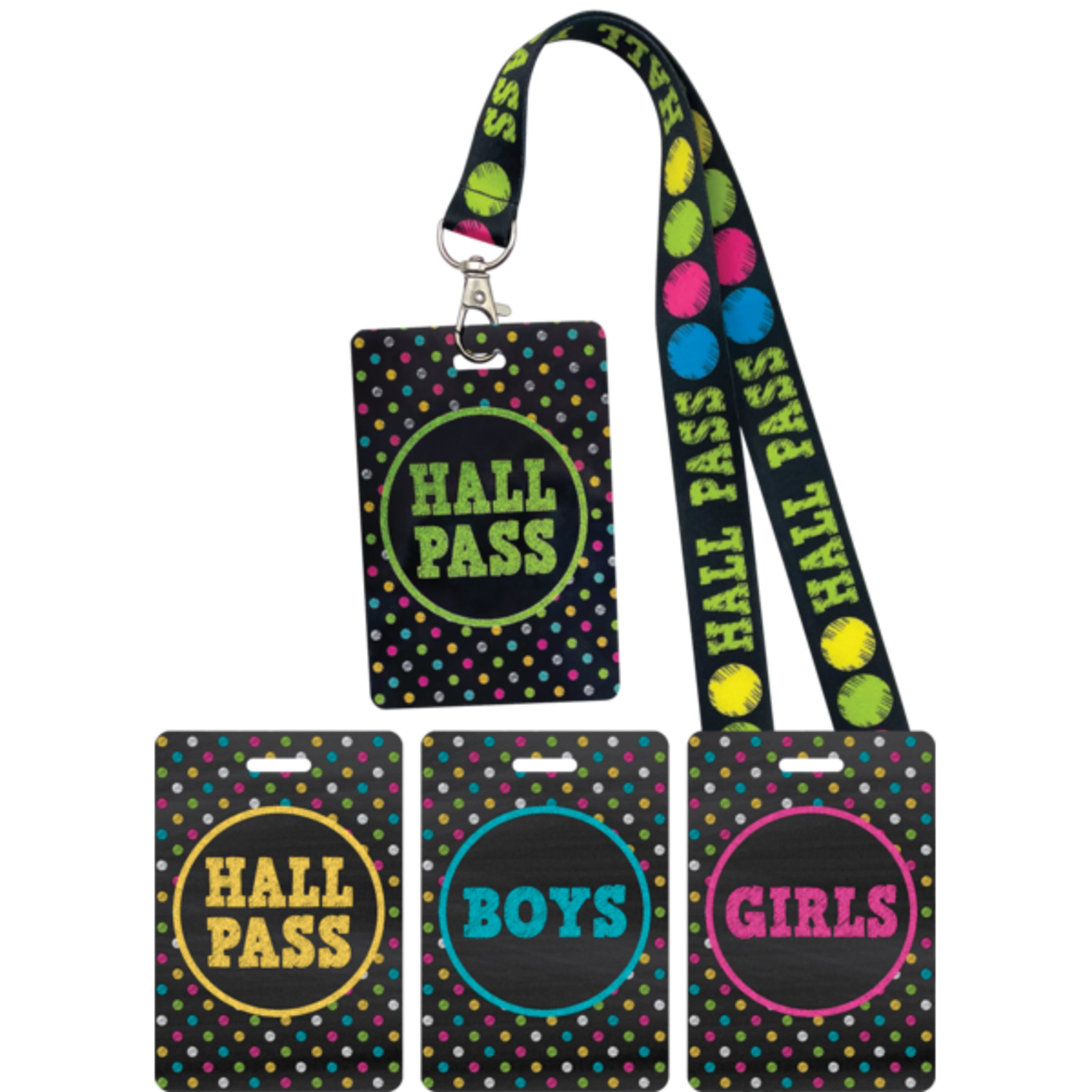 TEACHER CREATED RESOURCES Chalkboard Brights Hall Pass Lanyards