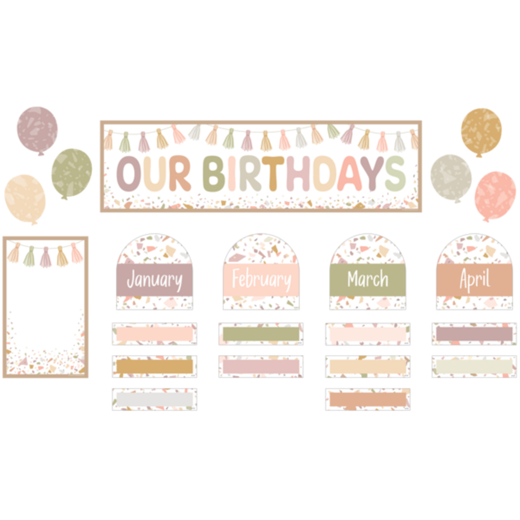 TEACHER CREATED RESOURCES Terrazzo Tones Our Birthdays Mini Bulletin Board