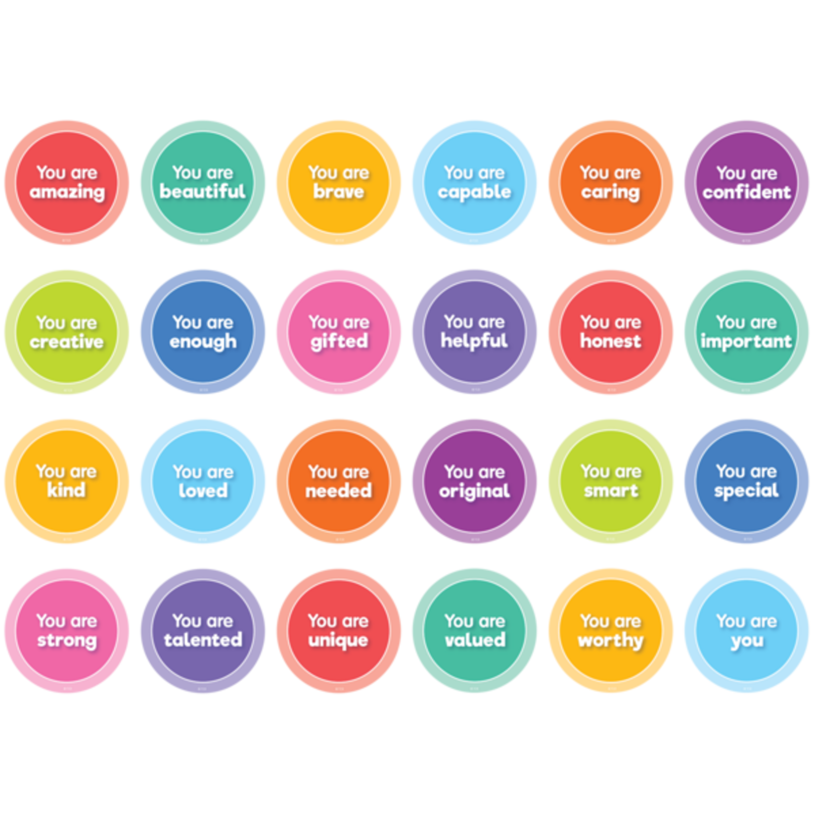 TEACHER CREATED RESOURCES Colorful Magnetic Positive Affirmations