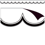 TEACHER CREATED RESOURCES White with Black Scalloped Magnetic Border
