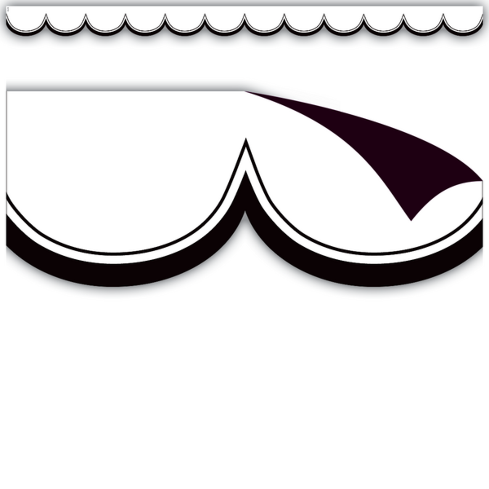 TEACHER CREATED RESOURCES White with Black Scalloped Magnetic Border