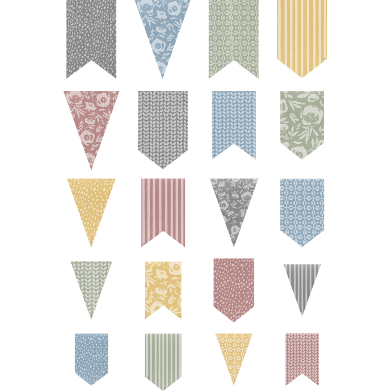 TEACHER CREATED RESOURCES Classroom Cottage Pennants Accents - Assorted Sizes