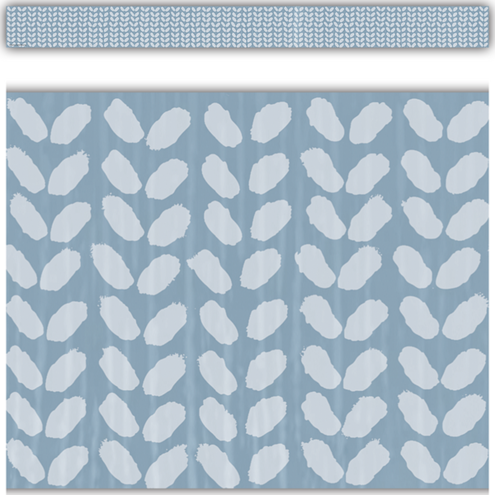 TEACHER CREATED RESOURCES Classroom Cottage Blue Petals Straight Border Trim