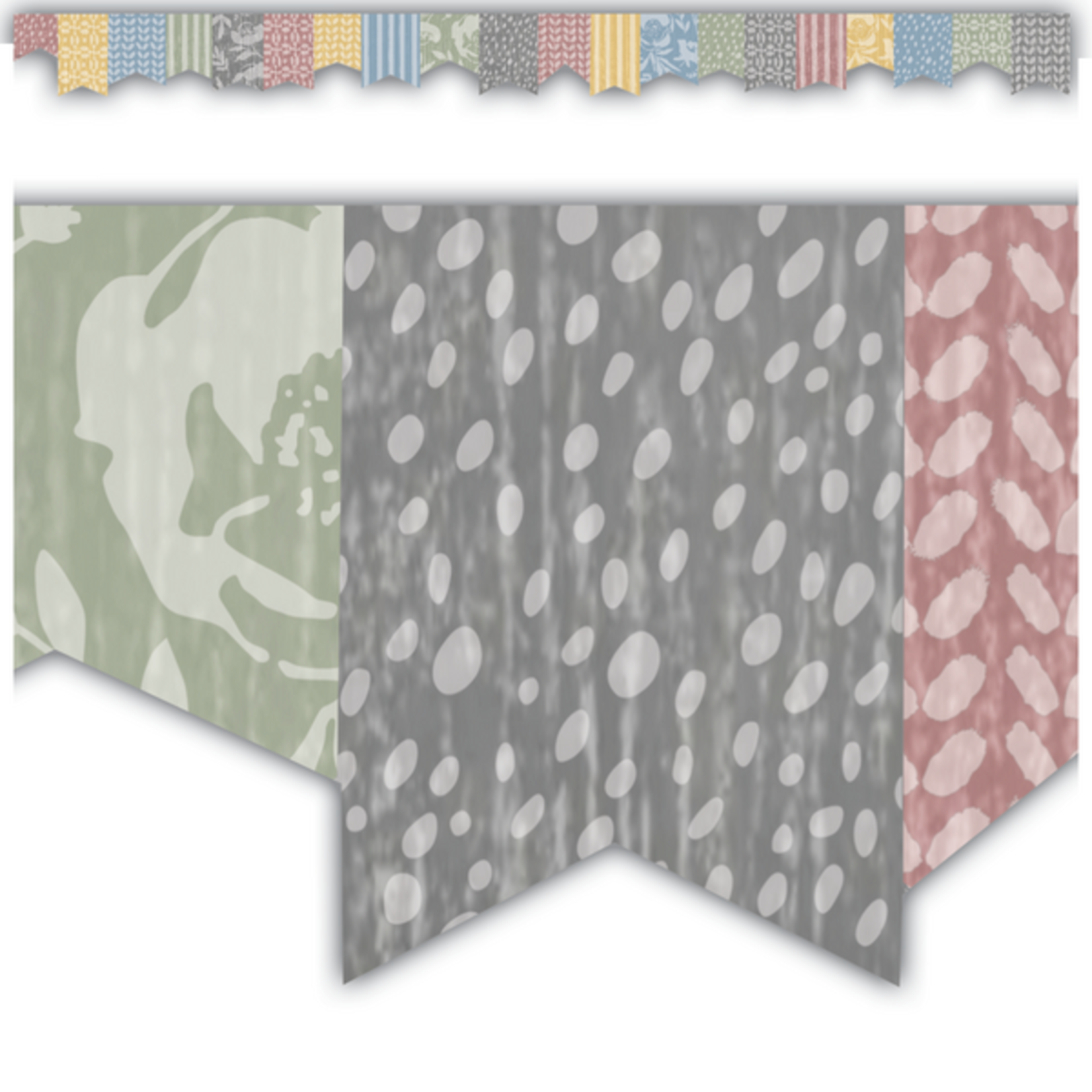 TEACHER CREATED RESOURCES Classroom Cottage Pennants Die-Cut Border Trim