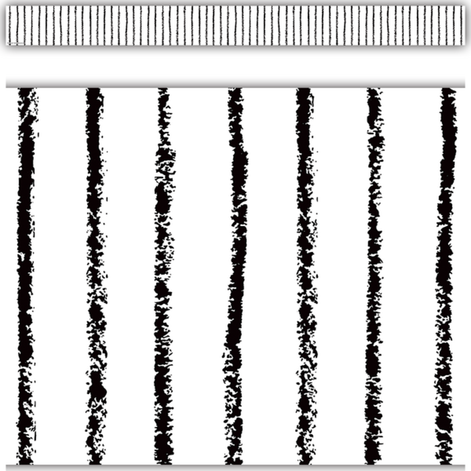 TEACHER CREATED RESOURCES White with Black Pinstripes Straight Border Trim