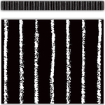 TEACHER CREATED RESOURCES Black With White Pinstripes Straight Border Trim