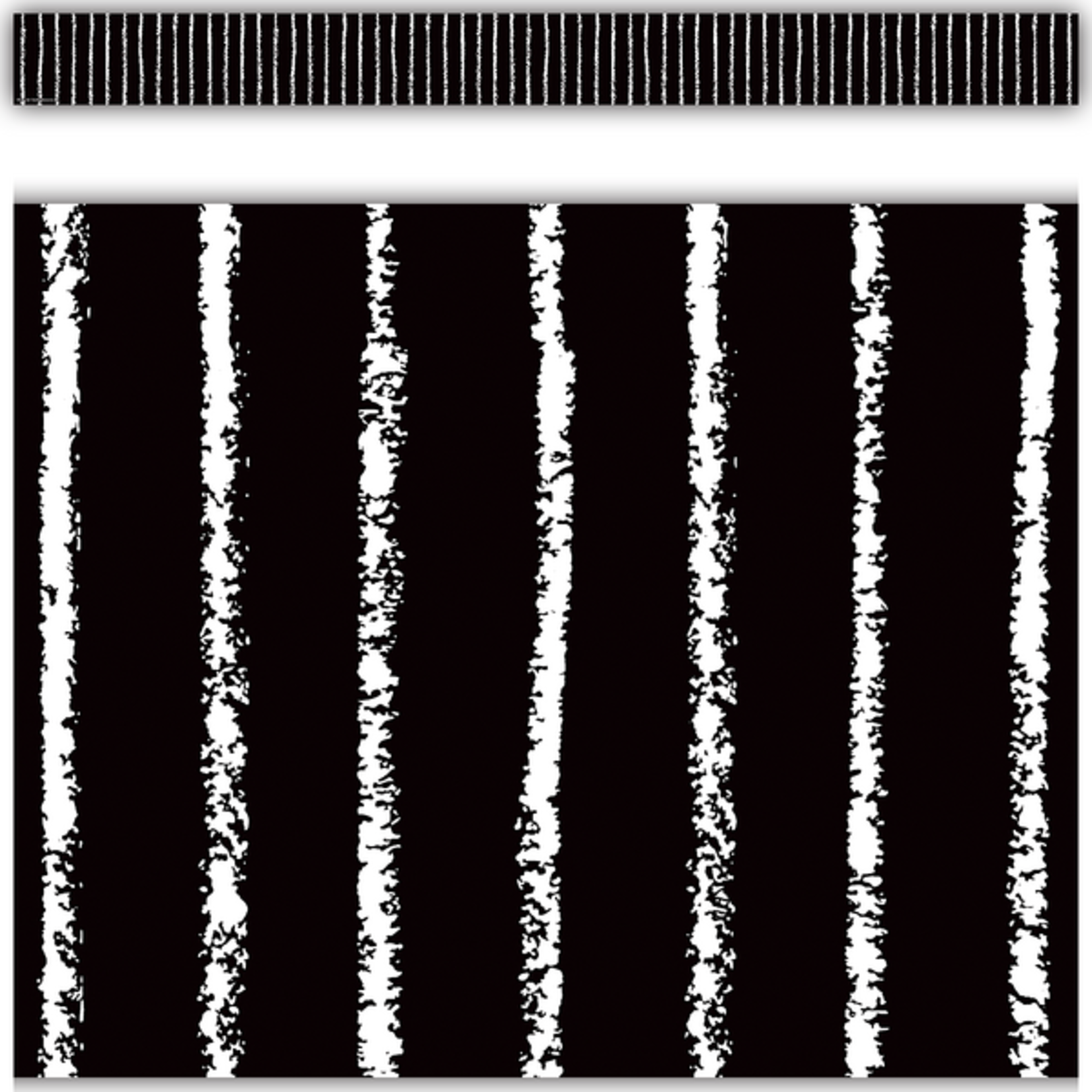 TEACHER CREATED RESOURCES Black With White Pinstripes Straight Border Trim