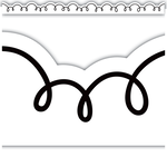 TEACHER CREATED RESOURCES White with Black Squiggles Die-Cut Border Trim