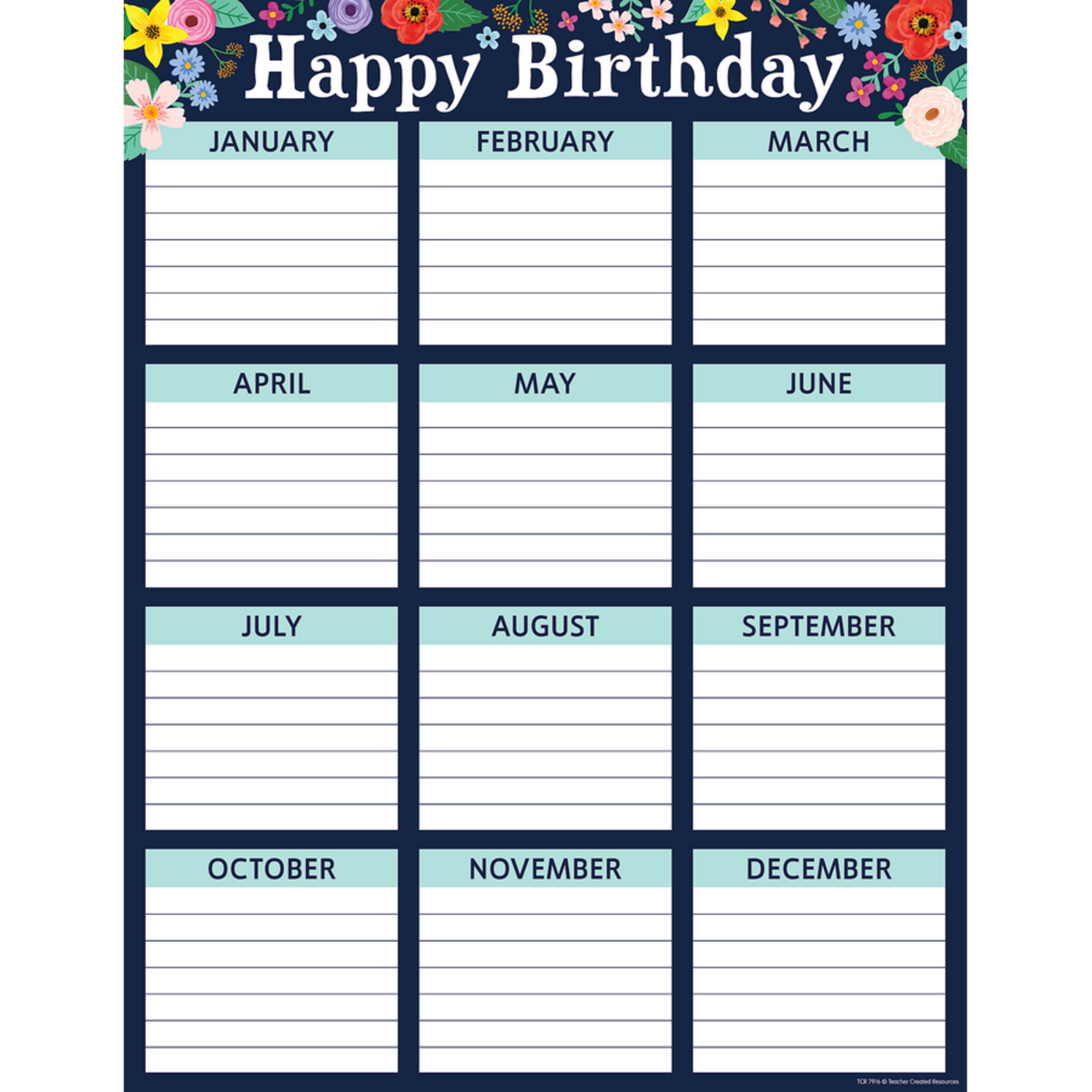 TEACHER CREATED RESOURCES Wildflowers Happy Birthday Chart
