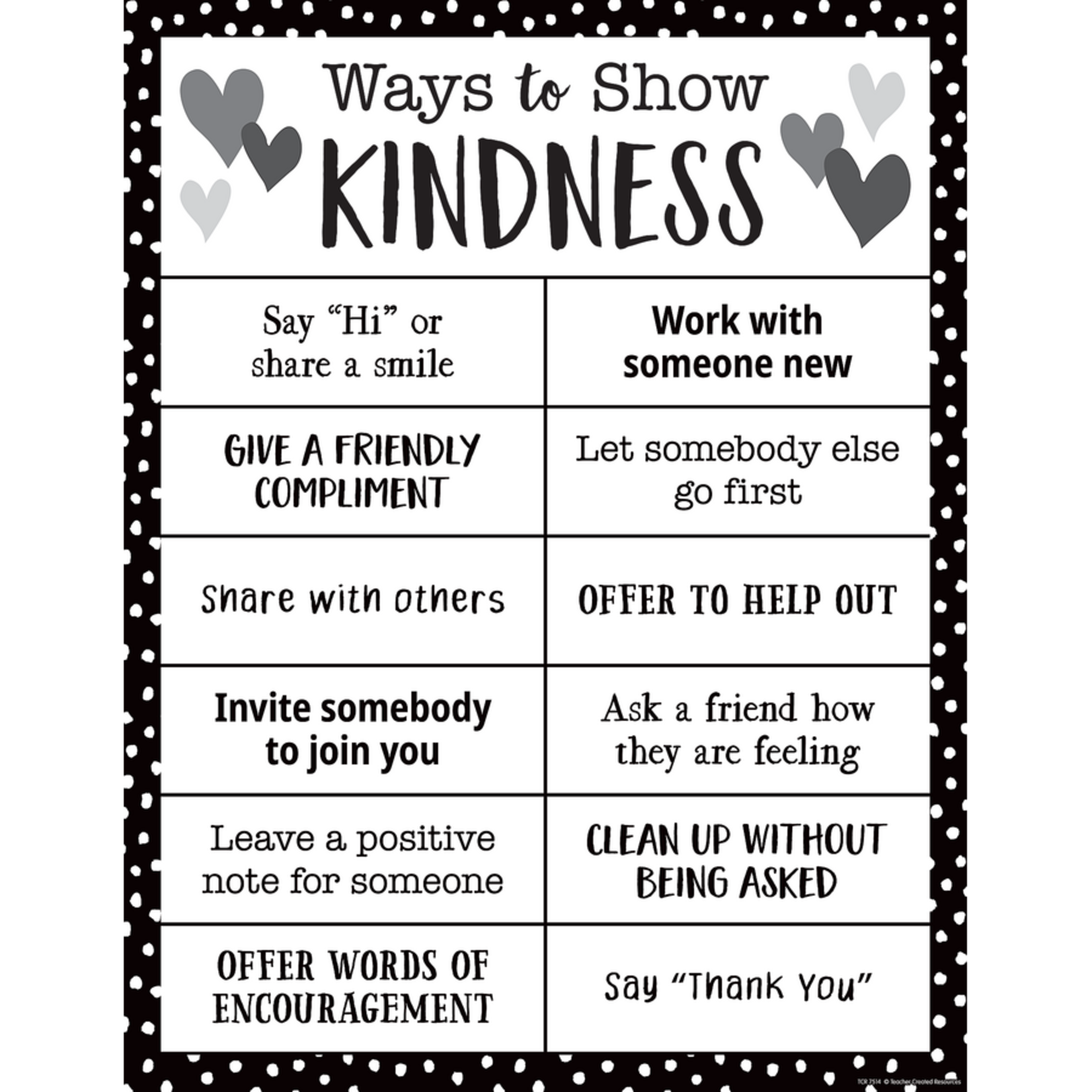 TEACHER CREATED RESOURCES Ways to Show Kindness Chart