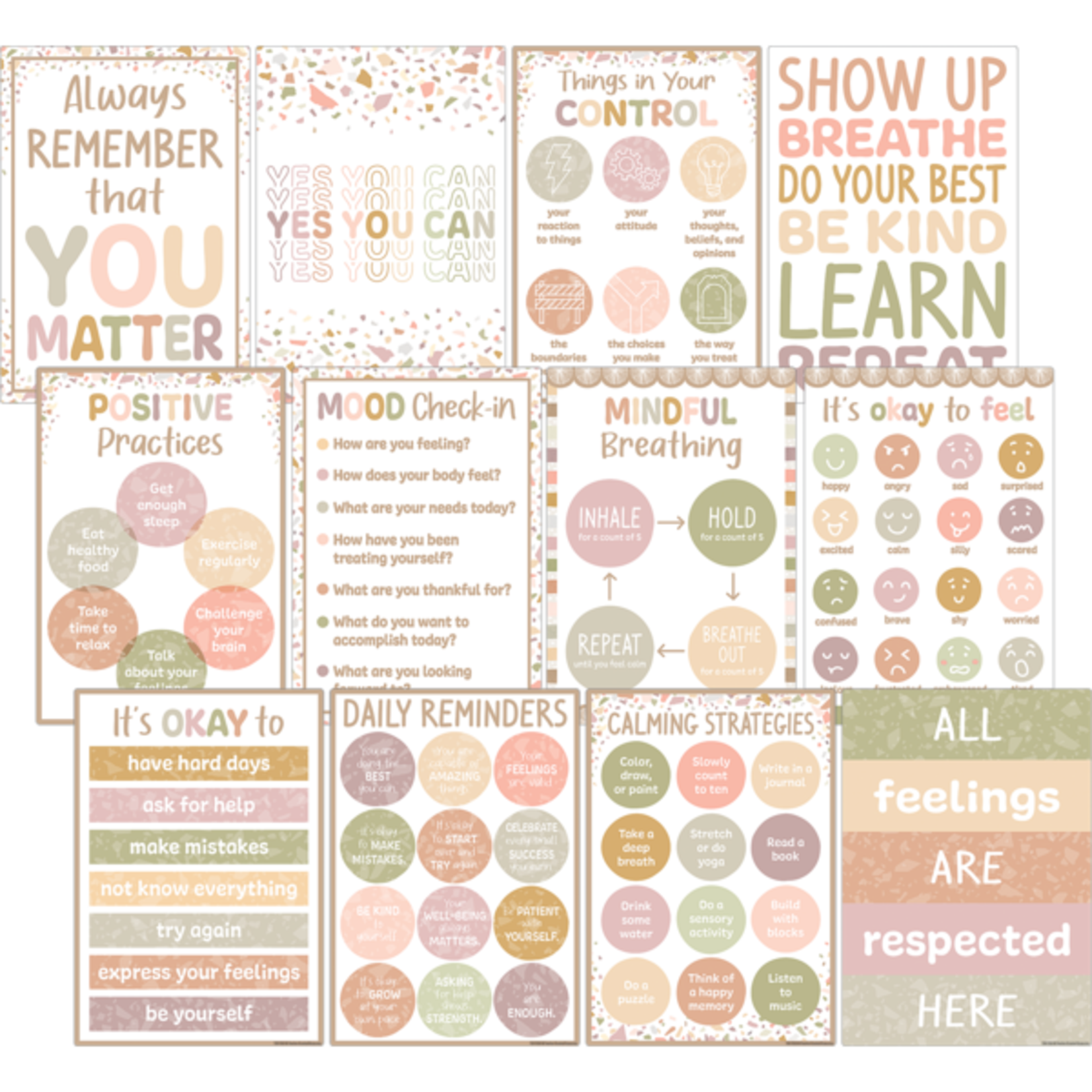 TEACHER CREATED RESOURCES Terrazzo Tones Positive Practices Small Poster Pack