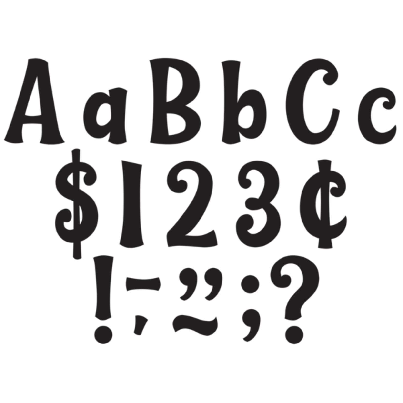 TEACHER CREATED RESOURCES Black 4" Wild Whimsy Letters Combo Pack