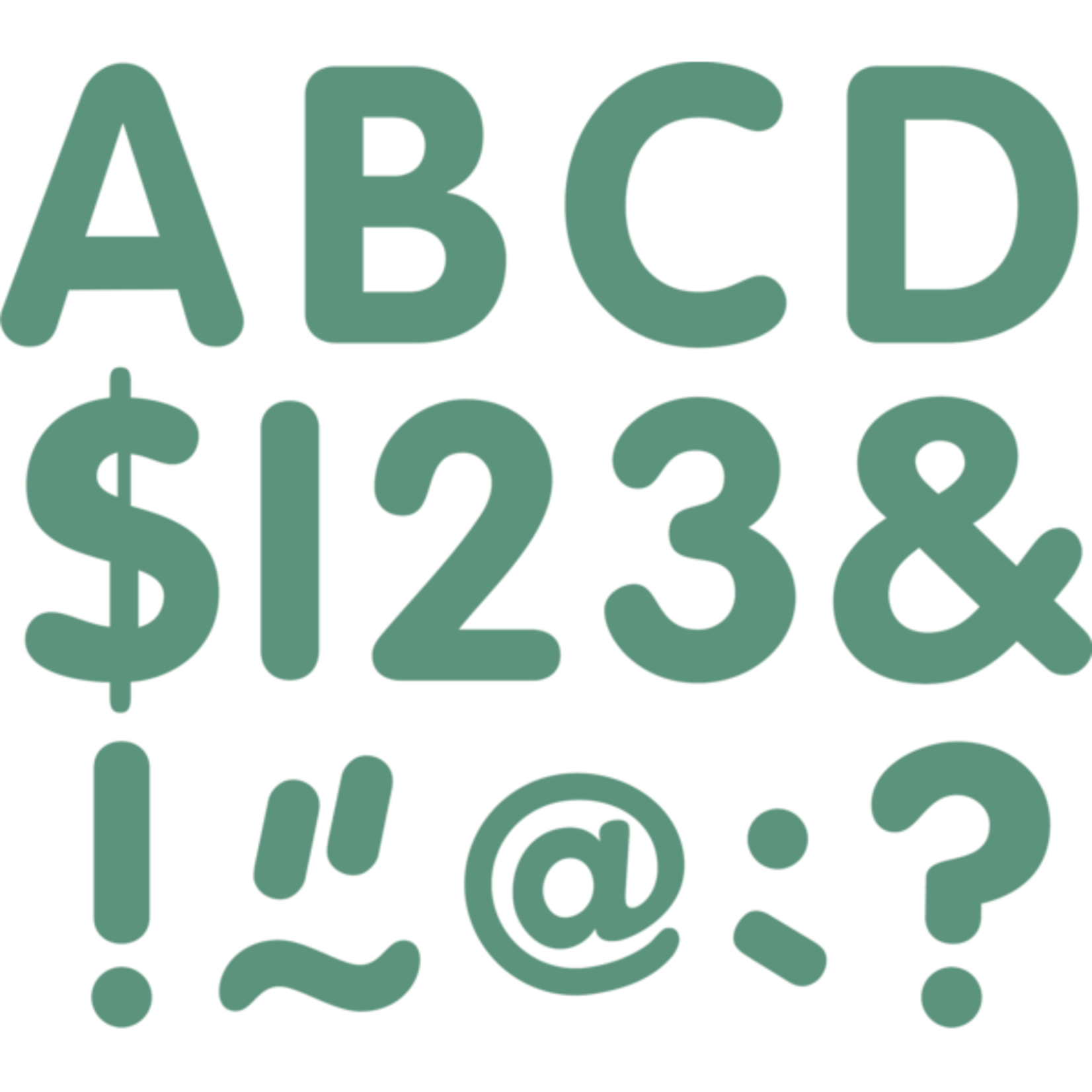 TEACHER CREATED RESOURCES Eucalyptus Green 2" Classic Letters Uppercase Pack