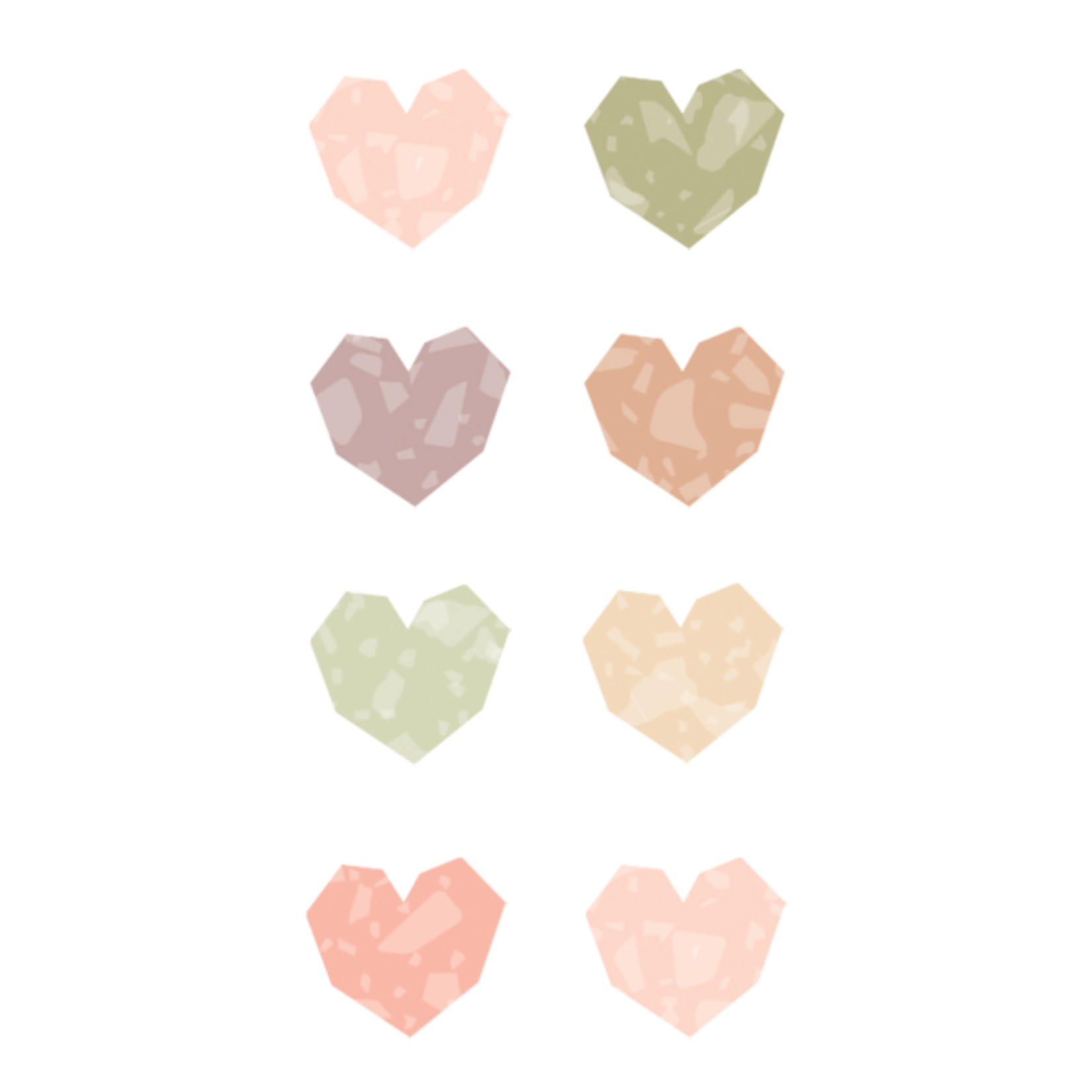 TEACHER CREATED RESOURCES Terrazzo Tones Hearts Mini Stickers