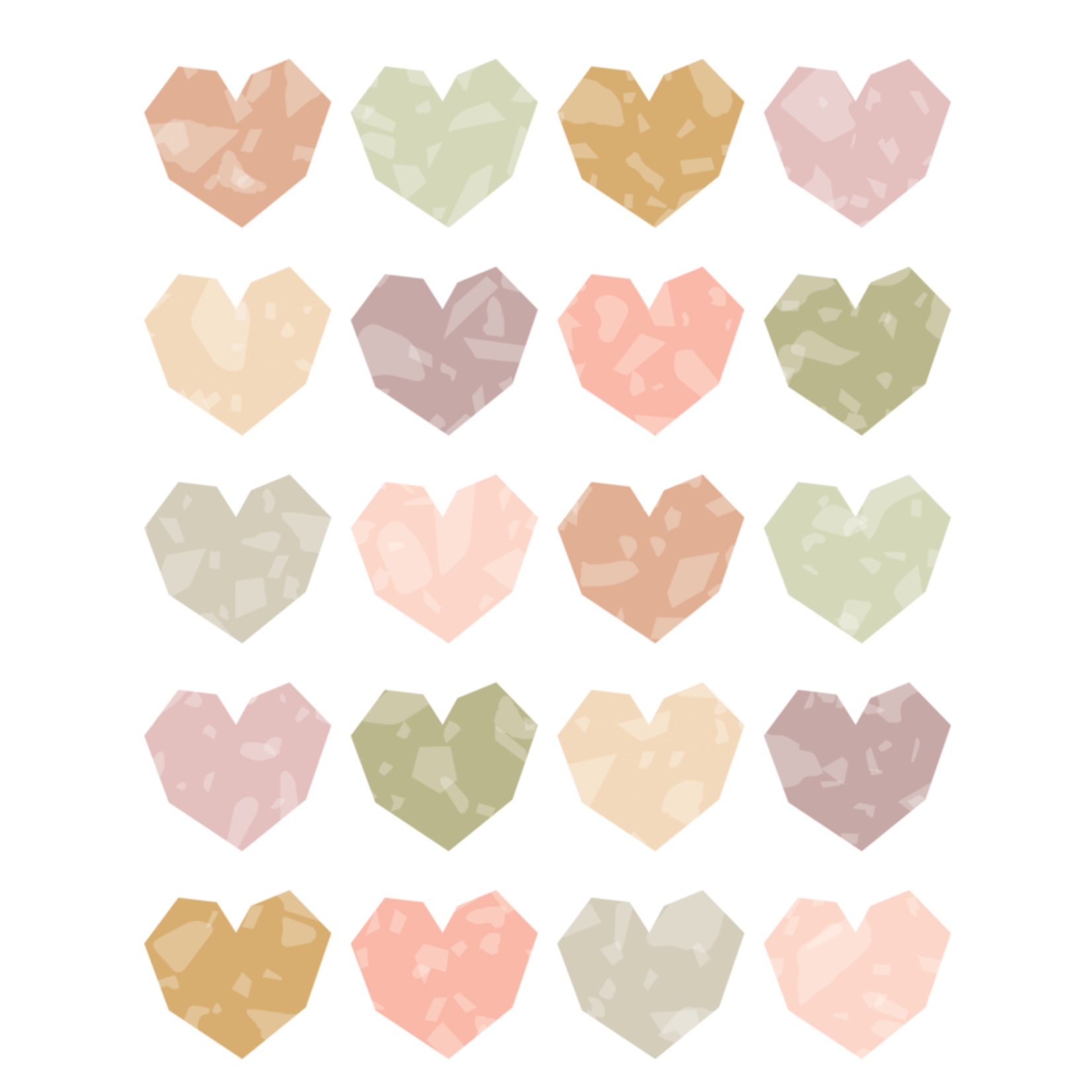 TEACHER CREATED RESOURCES Terrazzo Tones Hearts Stickers