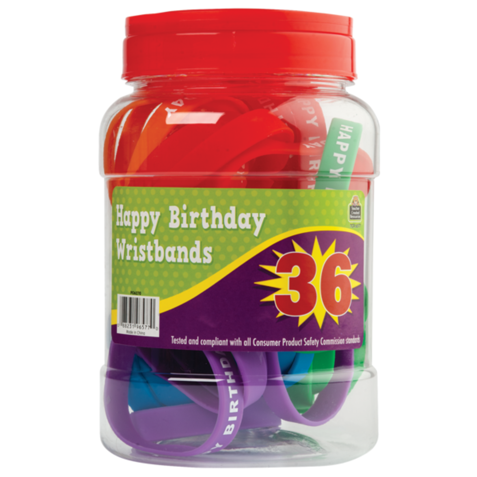 TEACHER CREATED RESOURCES Happy Birthday Wristbands Jar (36 bands)