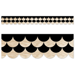 CREATIVE TEACHING PRESS Core Decor Black and Wood Scallops EZ Border